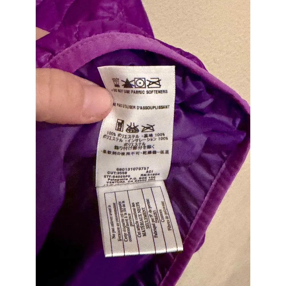 Patagonia Nano Puff Pullover Half Zip‎ Quilted Jacket XS Purple Fleece Lined - Picture 5 of 9